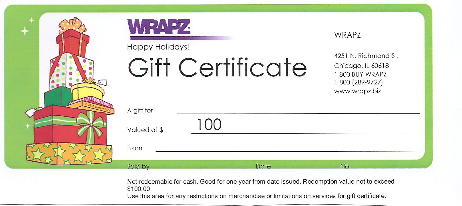 $100 Gift Certificate